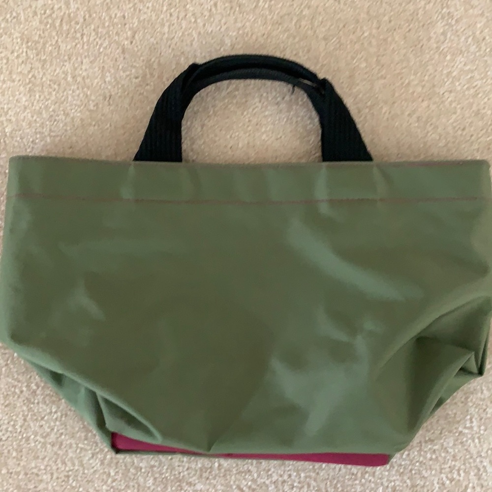 Herve Chapelier tote green pink 15x9x8